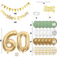 60Th Birthday Decorations For Men Women, Sage Green White Gold Birthday Balloons With Happy 60Th Birthday Banner Birthday Cake T
