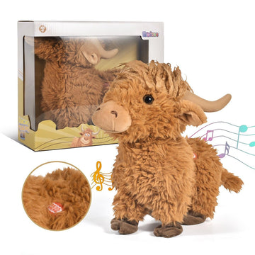 Madzee Booty Shakin Highland Cow - Battery-Powered Dancing Stuffed Plush Animal - Interactive Twerking Toys For Kids - The Funni