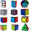 Ahyuan 12 Pack Speed Cube Set - Magic Cubes for Kids & Adults, Includes 1x2x3, 2x2x2, 3x3x3, Pyramid