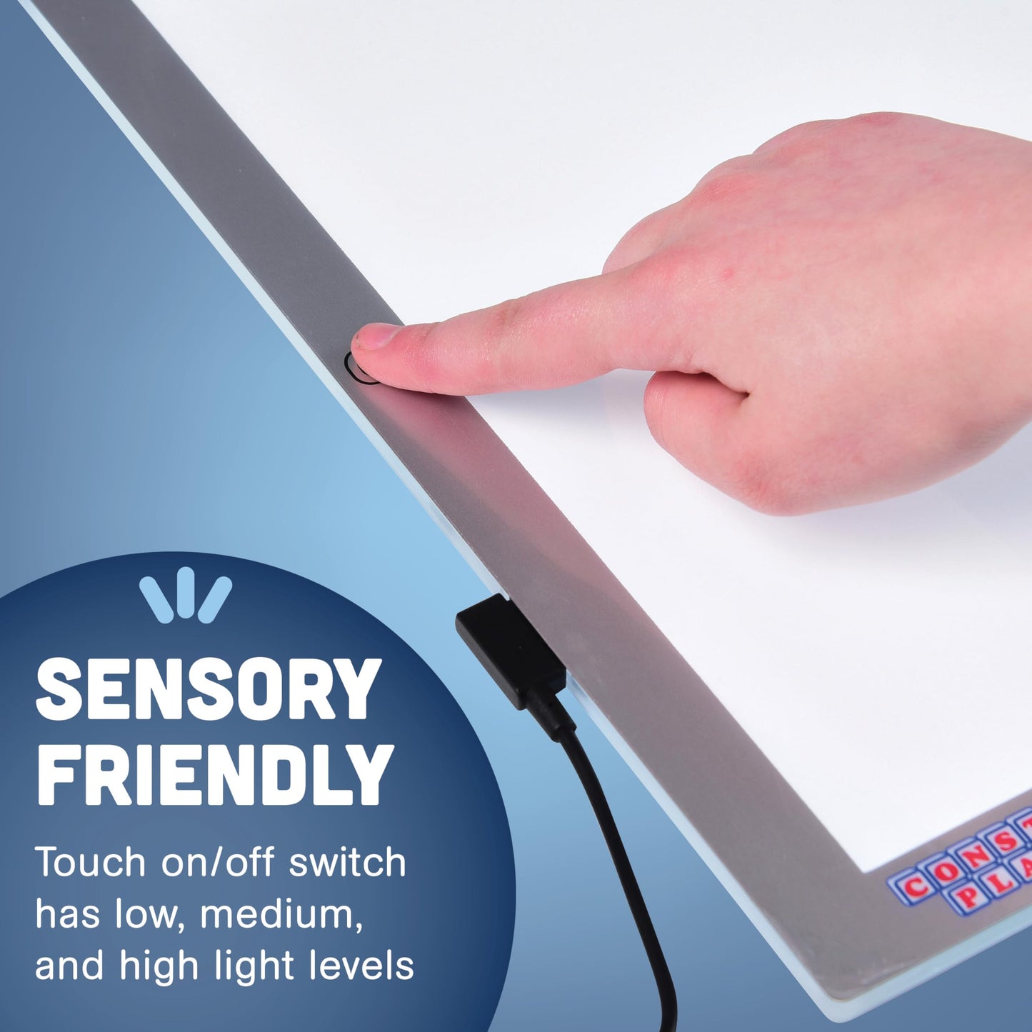 Constructive Playthings Ultra Bright LED Light Panel, Interactive LED Light for Art Supplies, Sensory Classroom Tools, Set of 1,