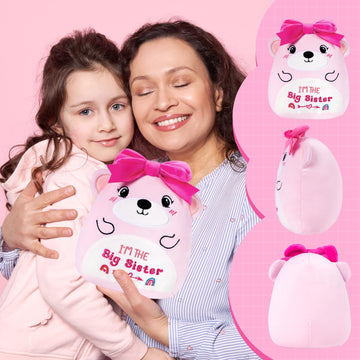 Inisajace Big Sister Stuffed Animal - 9 Inches Cute Pink Bear Stuffed Animals Big Sister Gifts For Girls Im The Big Sister    Be