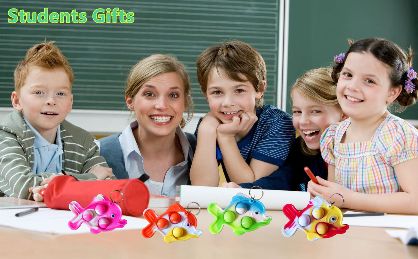 30 Packs Funny Summer Present Unique Mini Fish Assorted fidgets Bubble Toys for Kids Children Classroom Students Gifts from Teac