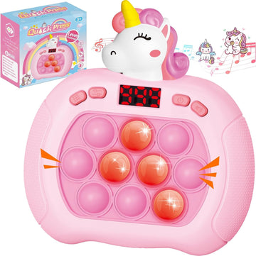 Unicorn Pop Push Game Fidget Toy For Kids Ages 3-12,Valentines Day Gifts Handheld Fast Push Game Console Fidget Toys For Grils B