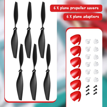 Riakrum 6 Sets Spare RC Plane Propellers RC Airplane Carbon Fiber Nose Cone Compatible with Tr-p51 Rc Plane 4 Channel Remote Con
