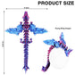 Sumland 3D Printed Dragon With Wings Flying,Crystal Wing Dragon Fidget Toys, Blue Purple