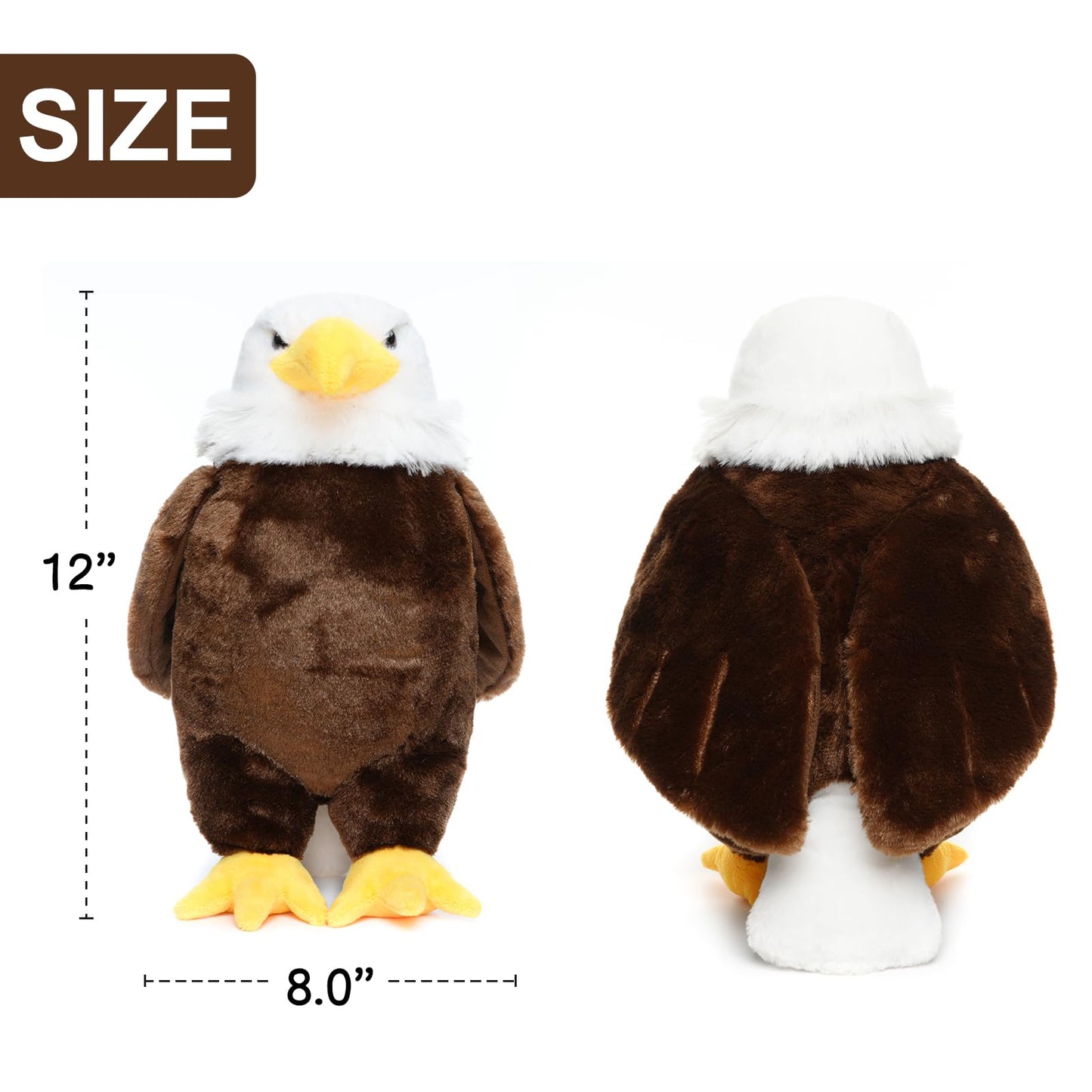 Weigedu American Hawk Eagle Stuffed Animals, Eagle Plush Toys For Boy Girl Kids Birthday, 12 Inches