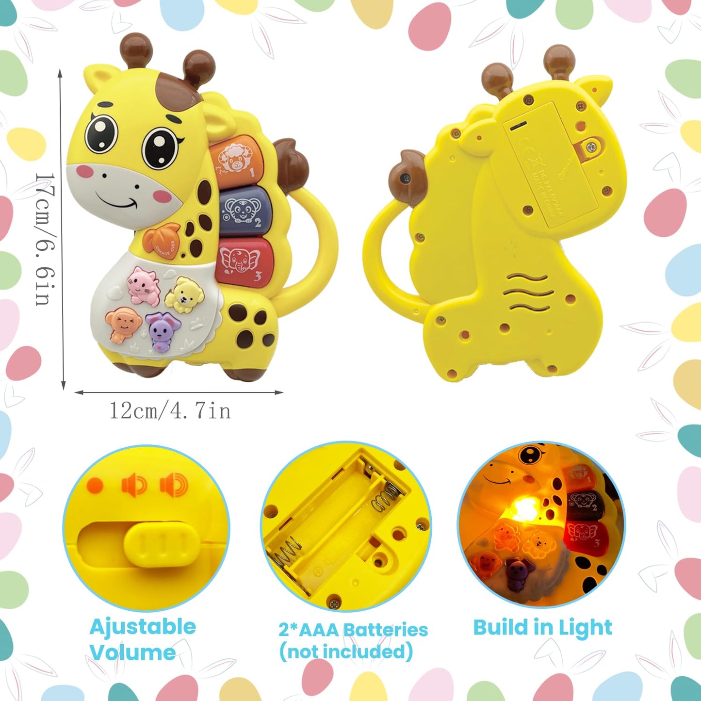 Baby Music Toys 12-18 Months, Animal Baby Piano Musical Light Infant Toys Toddlers Early Education Birthday Gift For 1 2 Year Ol
