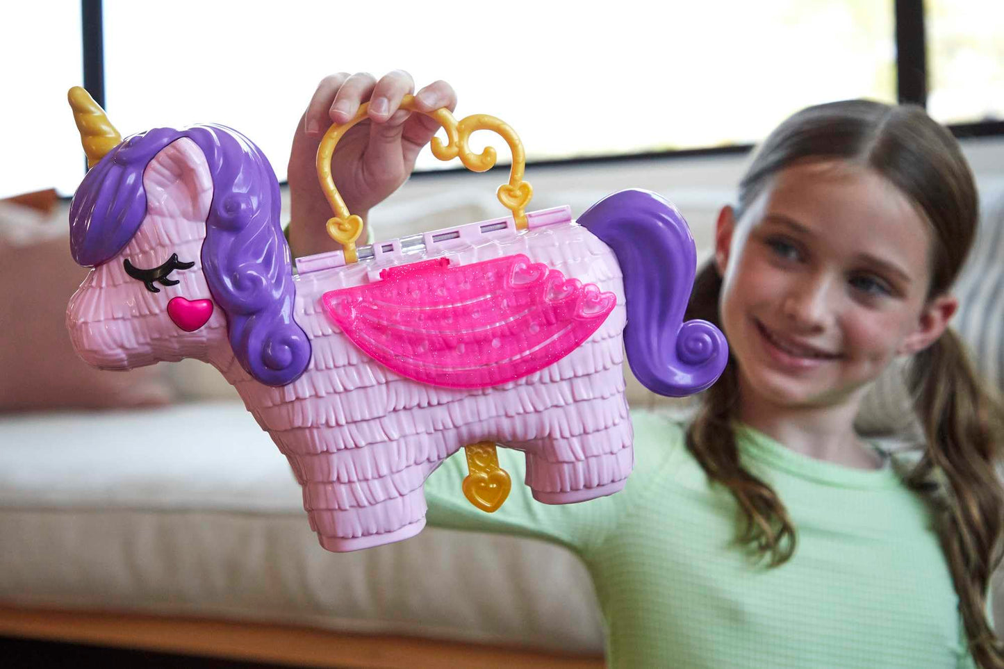 Polly Pocket Unicorn Party Playset - Standard Size, Multicolor Plastic, Model GVL88