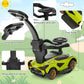 Infans 3 In 1 Ride On Push Car, Licensed Lamborghini Baby Stroller Sliding Walking Car With Push Handle, Music, Usb, Headlight, Under Seat Storage, Kids Foot-To-Floor Toy For 18-60 Months (Green)
