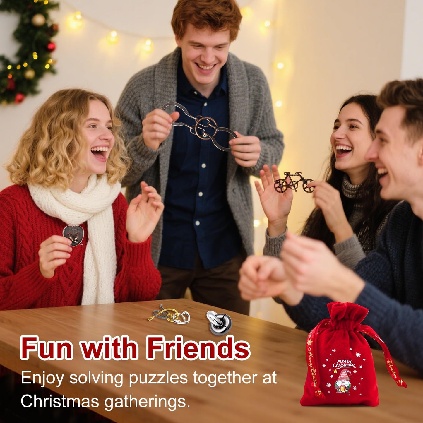 9 PCS Metal Brain Teaser Puzzles Logic Metal Puzzle for mature-themed Toy Lock Puzzles Gift for mature-themedsTeenagers (9 PCS Edition X)