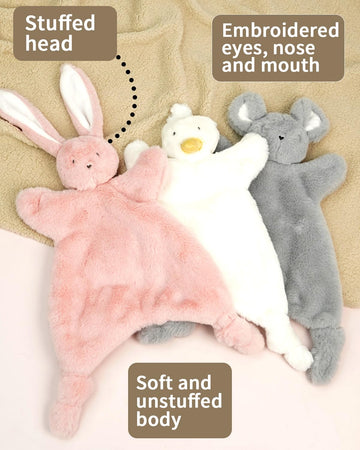 Lovey Soft Toy, 12-Inches, Gray Mouse, Stuffed Animals For Babies, Security Blanket Toy Infants 0-6 Months, Snuggle Toy Baby Gir
