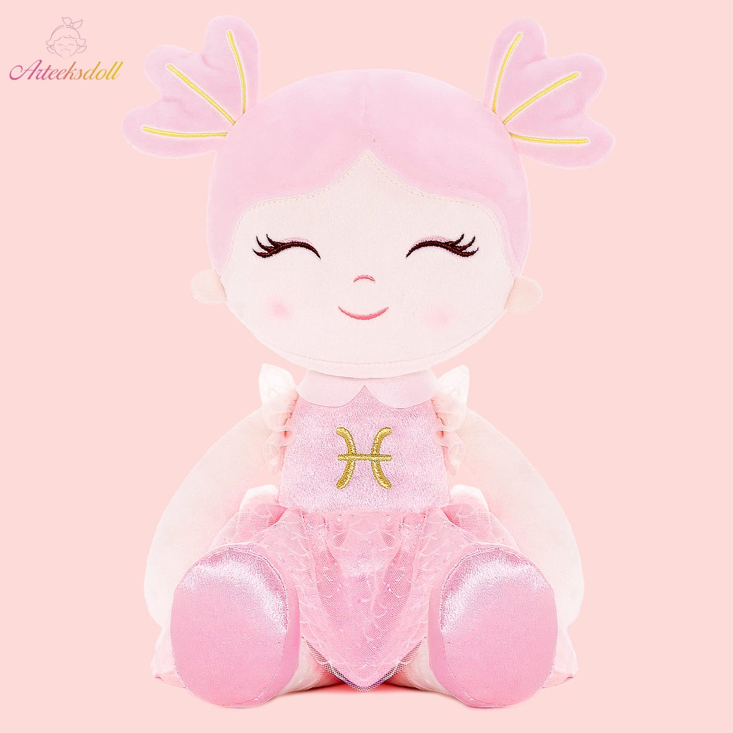 Arteeksdoll Baby Girl Gifts Plush Dolls Constellations Zodiac Doll Birthday Gift 17 Inches Pisces