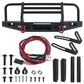 Vgoohobby Aluminum Front Bumper with LED Headlights Tow Hook Compatible with Traxxas TRX-4 TRX4 Axial SCX10 SCX10II 90046 90047 