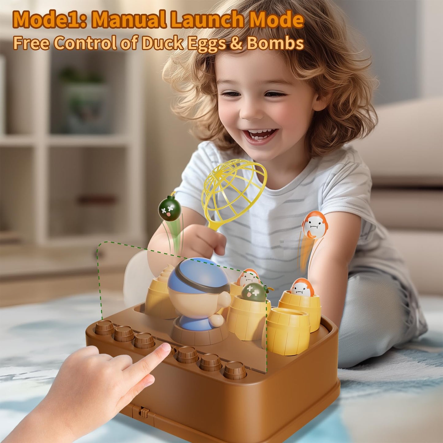BLF FUN Pirate Bounce and Catch Games for Kids 3-5, Small Plastic Board Game, Model 685-47XY, Perfect Christmas Birthday Gift