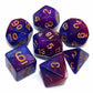 CREEBUY Polyhedral DND Glitter Dice Set for Dungeon and Dragons D&D RPG Role Playing Games Blue Mixed Purple Nebula Dice