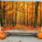 PGSWEER Fall Forest Leaves Glitter Backdrop Golden Maple Thanksgiving Harvest Background Autumn Scenery Baby Shower Photo Studio