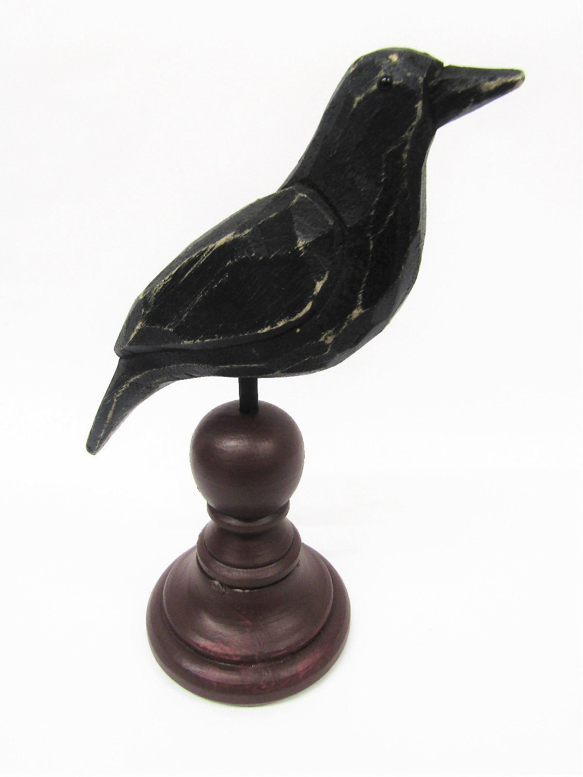 Primitives by Kathy Weathered Rustic Crow Figurine, Wood, 6"x8"x3", Burgundy/Black, Model 9716