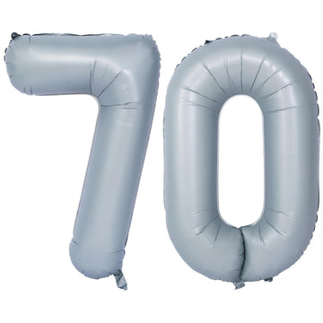 40 In Matte Gray Number Balloons Helium Foil Mylar Balloon Birthday Party Banquet Decoration 70