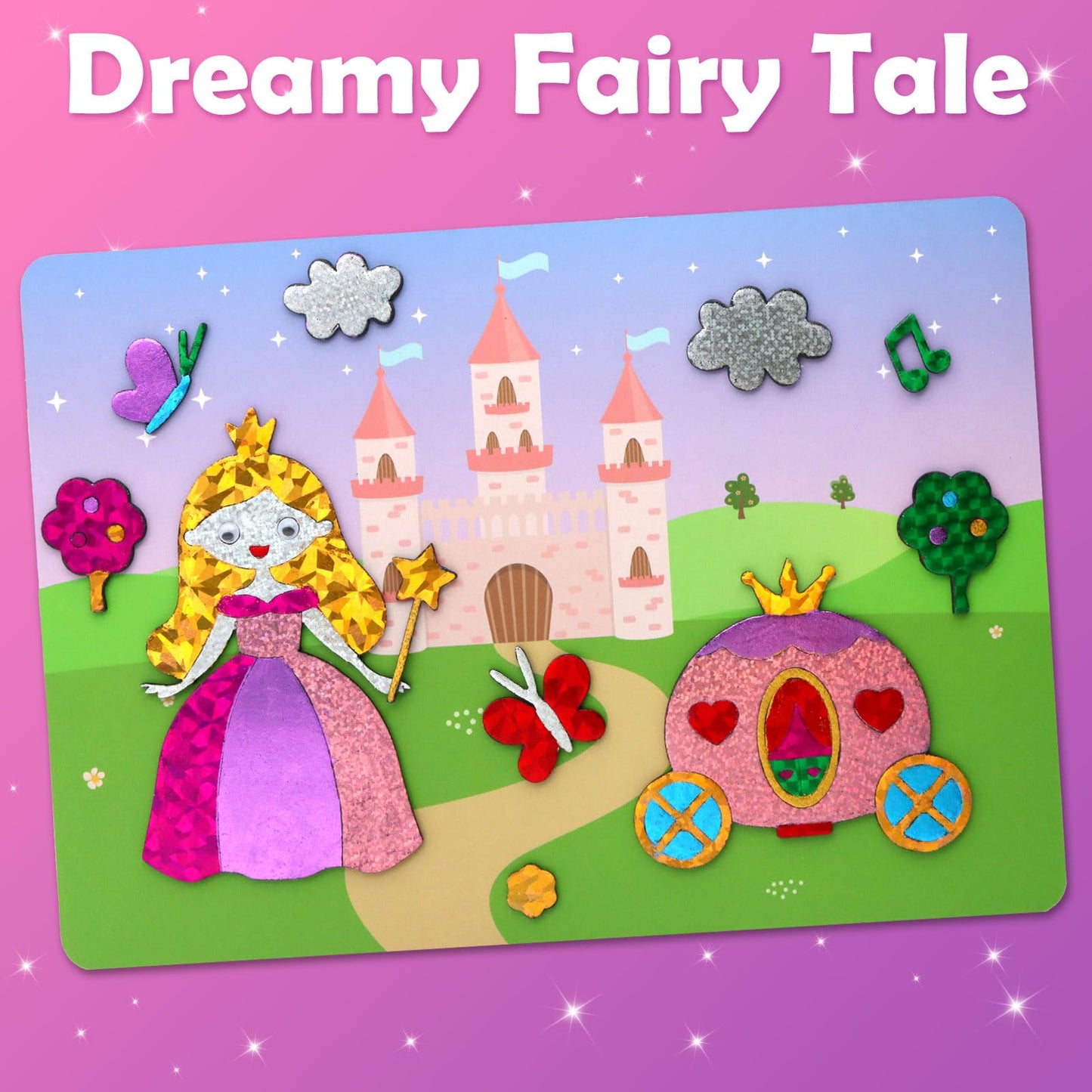Foil Art Kit For Kids: Foil Art Fairy Princess Stickers Arts And Crafts Mess Free Art Craft Supplies For Girls 4 5 6 7 8 9 Year