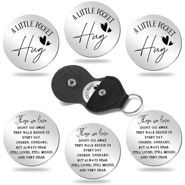 3 Pieces A Little Pocket Hug Tokens Keepsake Those We Love Don'T Go Away Sympathy Quotes Stainless Steel Coin Sign Double Sided