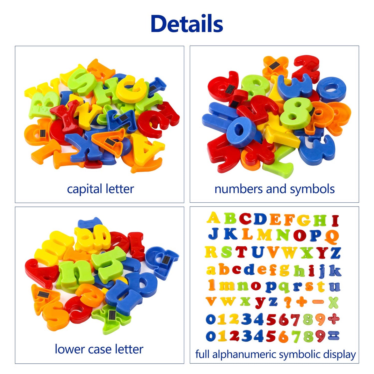 Magnetic Letters Numbers Alphabet ABC 123 Fridge Magnets Plastic Educational Toy Set Preschool Learning Spelling Counting Uppercase Lowercase Math for 3 4 5 Years Kids(78 pcs)