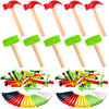 Aihsumc 10 Pcs Kids Wooden Hammer Toy With 100 Pcs Colorful Wood Golf Tees, Small Plastic Hammer Simulation Hammers Educational
