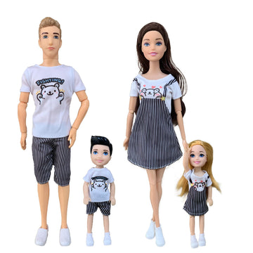 Chioldilly Interactive Family Dolls Toy Set 4Pcs, Engaging And Educational Family Doll, Perfect Action Figures, For 3+ Kids Idea
