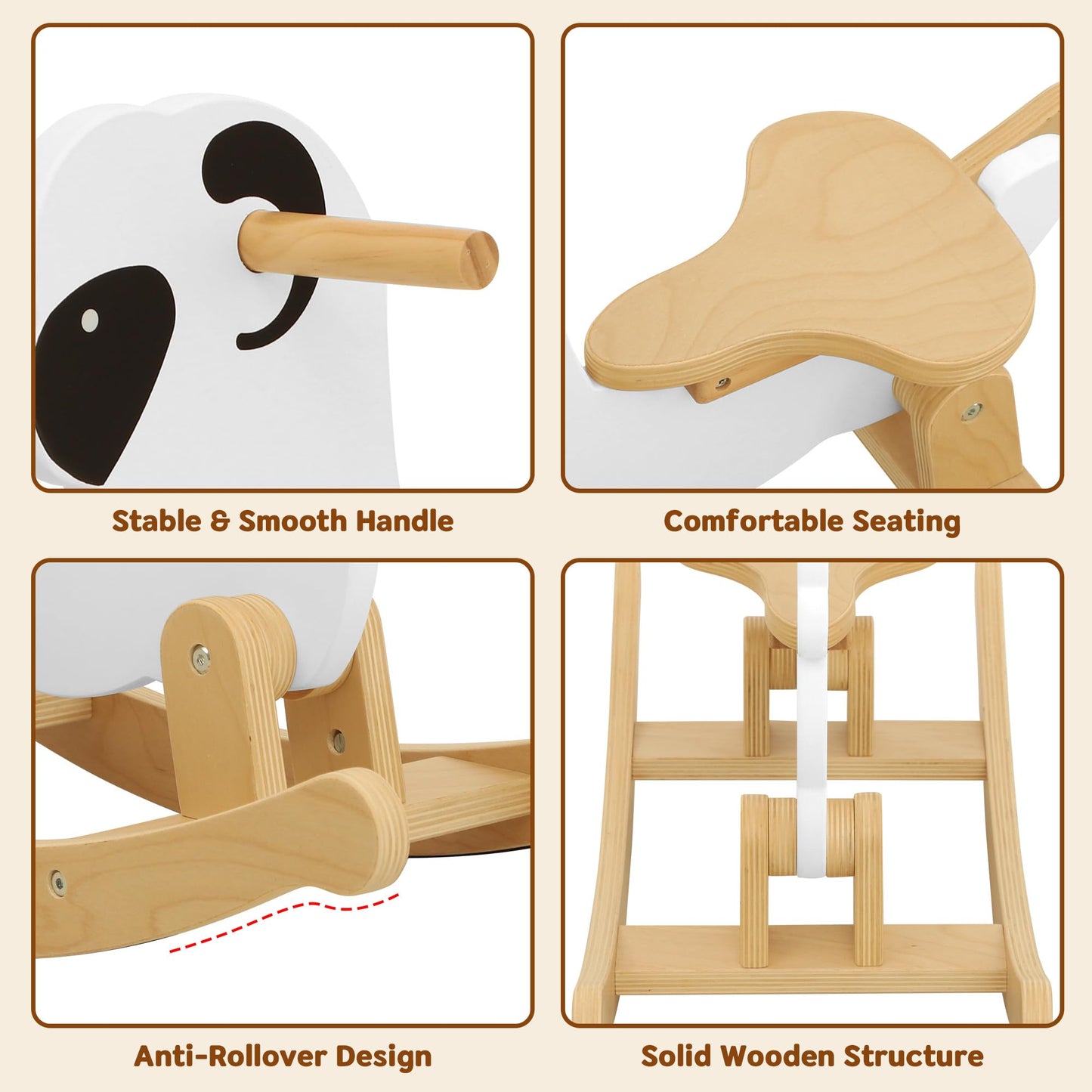 Belleur Rocking Horse For Kids 1-3 Years Old, Premium Wooden Rocking Toy For Toddlers For Indoor & Outdoor Activities, Baby Hors
