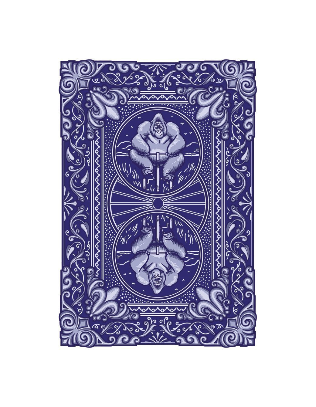 Albino Dragon Playing Cards - Gorilla Deck - Blue - Small - Paper with Plastic Coating - Model AD-227