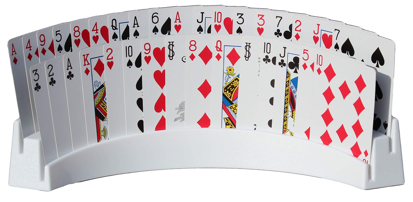 Twin Tier Premier Playing Card Holder (Set Of 2) - Holds Up To 32 Playing Cards Easily - 12 1/2'' X 4 1/2'' X 2 1/4'' - Stack Fo