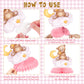 9 Pcs Bear Baby Shower Honeycomb Centerpieces Party Decorate Pink Little Bear Balloons Paper Topper Honeycomb 3D Table Decoration For Kids Party Baby Shower Party Supplies