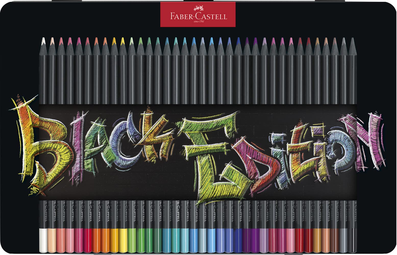Faber Castell Colouring Pencils Black Edition, tin of 36 tin of 12