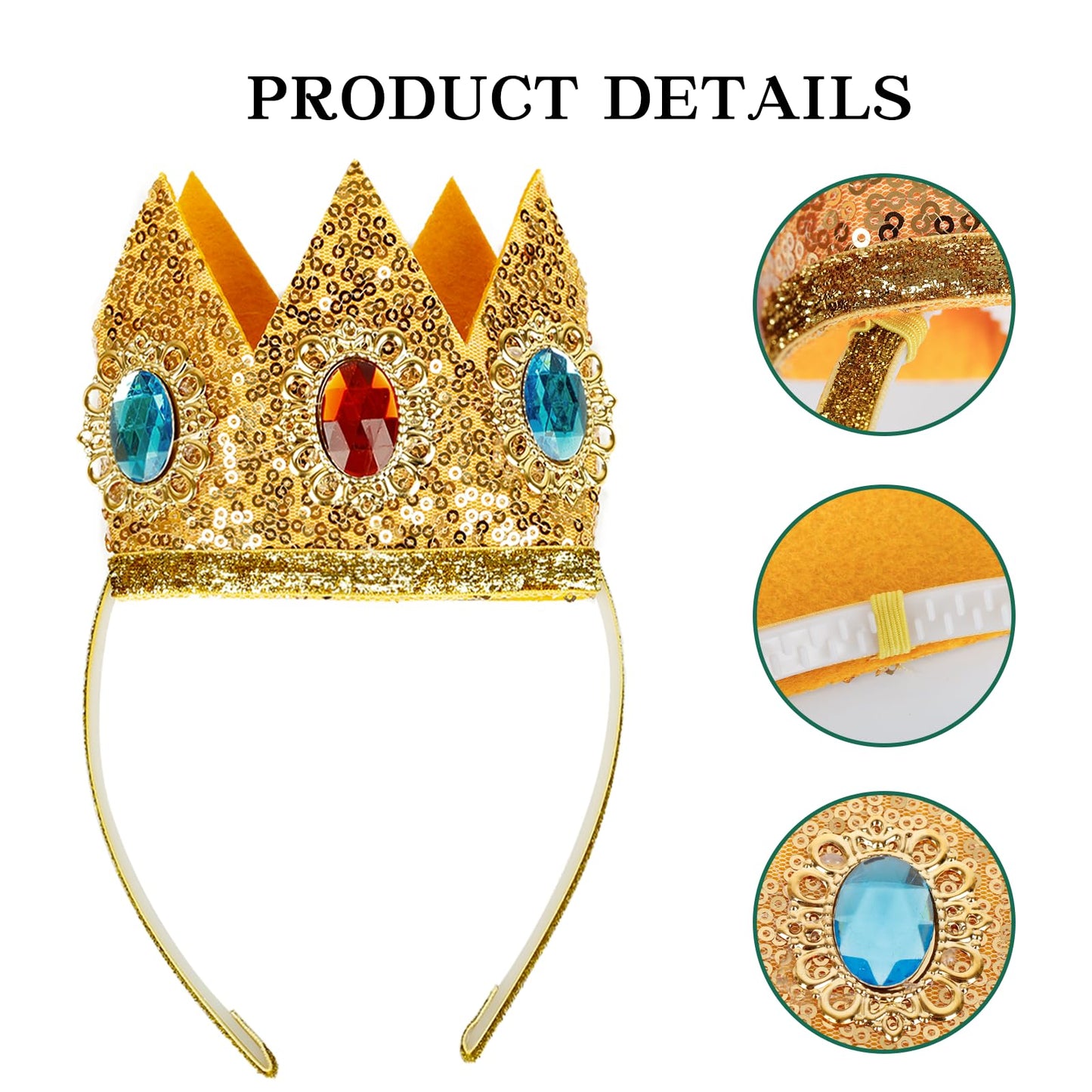 Askuang Princess Costume Set Including Crown+Gloves+Brooch+Clip On Earrings Princess Halloween Cosplay Dress Up Birthday Party