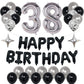 Naninuneno 38Th Black Silver Birthday Party Decorations For Men Women, Happy 38 Birthday Party Supplies With Black Happy Birthda