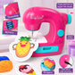 TUZT Mini Sewing Machine Toy Kit for Kids, 22pcs, Portable, Small, Pink, Model TF-FRJ-TY007194H, Gift for Ages 4-12