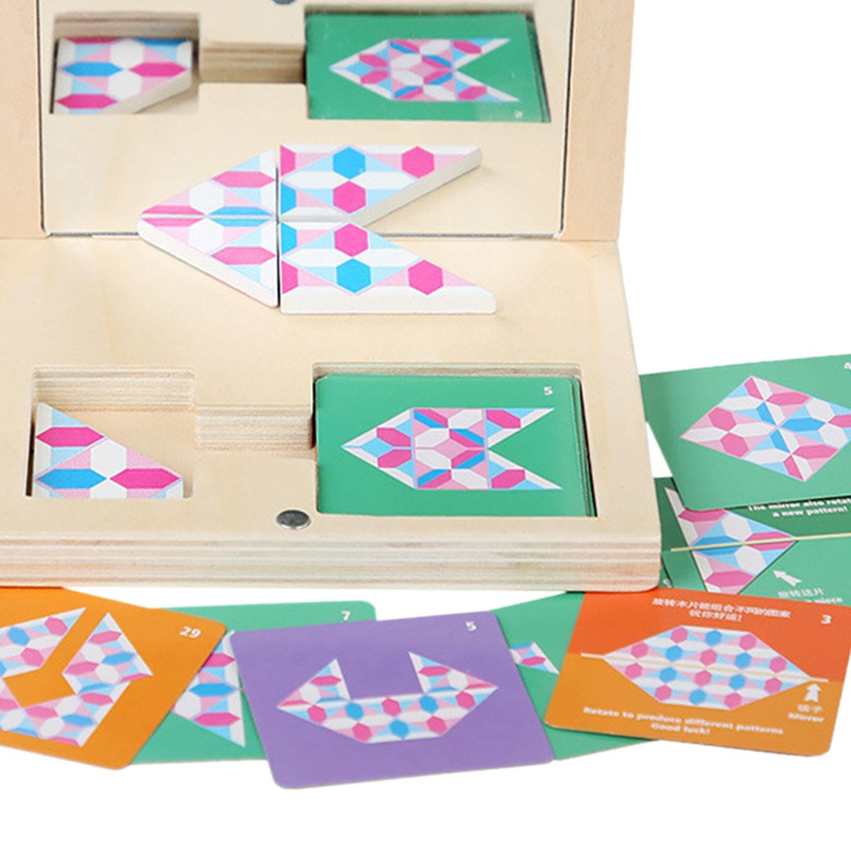 Merishopp Montessori Toy Develop Wood Mirror Puzzle For Kindergarten Household Bedroom| Educational Toys | Stem Toys | Learning 