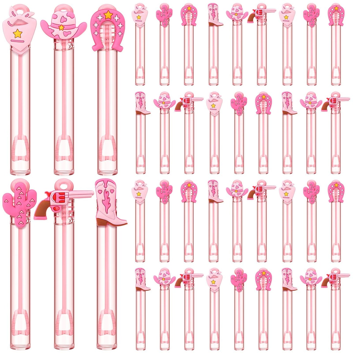 Shappy 60 Pcs Western Cowgirl Bubble Wands Bulk Mini Bubble Wands Party Favors Small Bubbles Birthday Party Gift for Novelty Gif