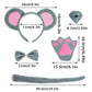 Dxhycc Mouse Costume Set Mouse Ears Headband Nose Bow Tie Tail Paws Tutu Skirt For Kids Girls Boys Halloween Costume Cosplay Party