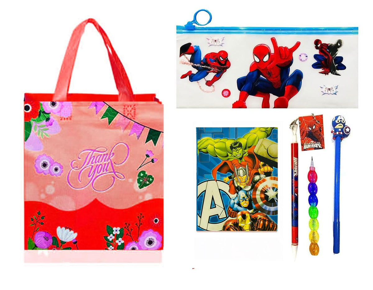 SHUDAUSHI Avenger Theme Return Gift for Boys in Bulk  Party Favor, Navratri, Diwali Stationery Set for Boys (Avenger, 001)