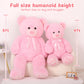 Morismos 5Ft Giant Teddy Bear Stuffed Animal, Large Stuffed Bear With Footprints, Big Pink Teddy Bear Plush Gifts For Wife, Girlfriend, Women On Valentine, Christmas, Birthday