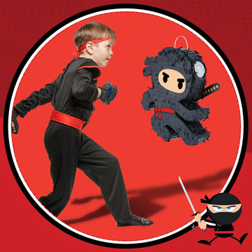 Karate Ninja Piata Ninja Birthday Party Supplies with Piata Stick Confetti and Blindfold, Warrior Birthday Party Decor for Adult