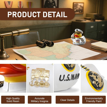 evqosiv Veterans Memorial Duck, Rubber Ducky Gifts, Resin Veteran Duck Figurines Forces Memorial Rubber Ducks Army Military Rubb