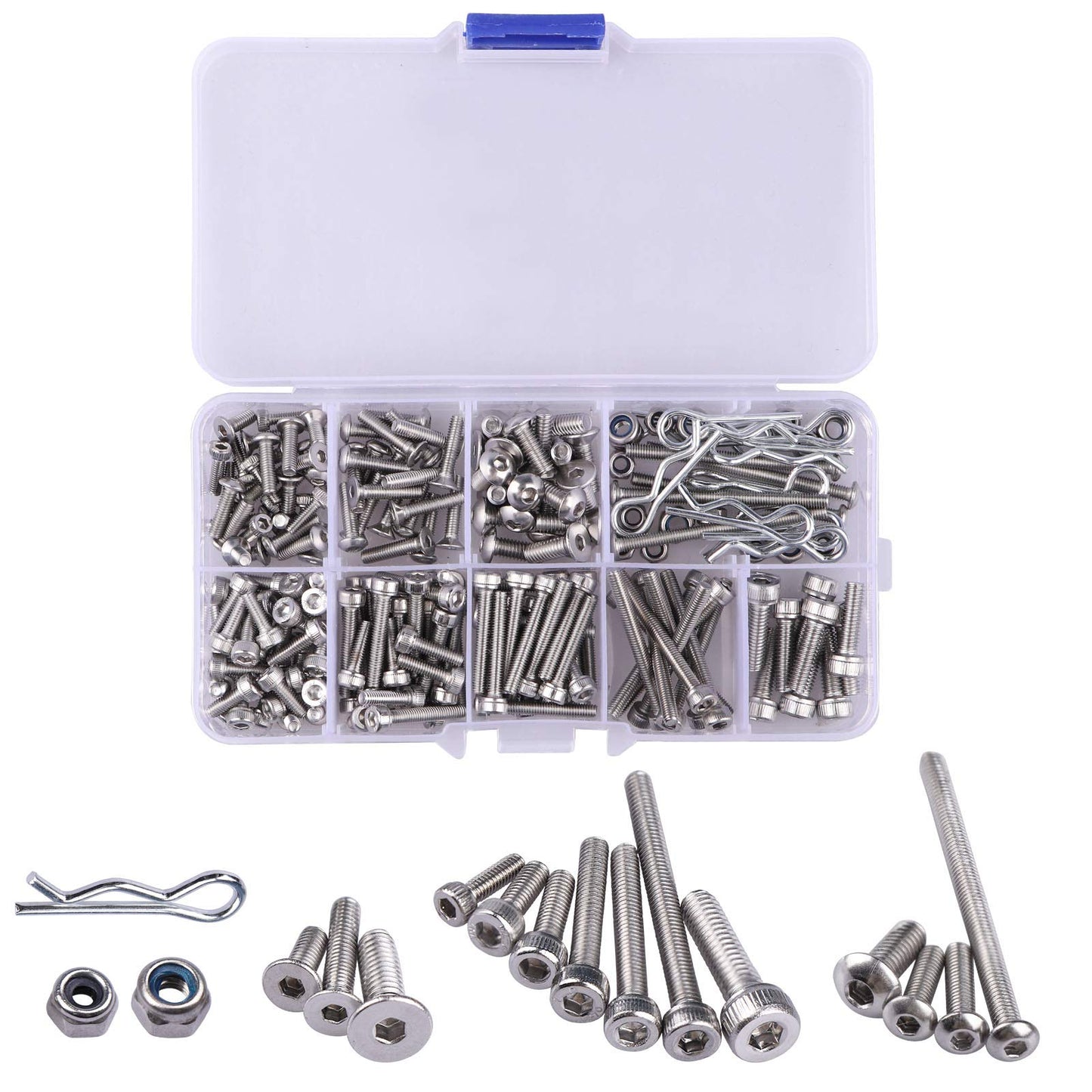 Lordhardware 205Pcs Rc Crawler Car Screw Tool Kit Diy Accessories Parts For 1/10 1/8 Rc Car Truck