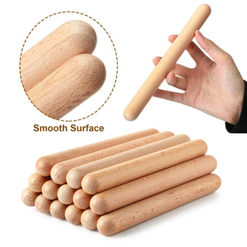 Boao 20 Pcs 8 Inch Music Rhythm Sticks For Kids Bulk, Music Lummi Sticks With Carry Bag, Classical Wood Claves Musical Percussion Instrument Drumsticks Classroom School Perform Show Set
