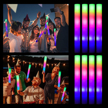 Glow Sticks Bulk, 56 Pcs Led Foam Glow Sticks, Christmas Party Favors With 3 Modes Colorful Flashing, Glow In The Dark Party Sup