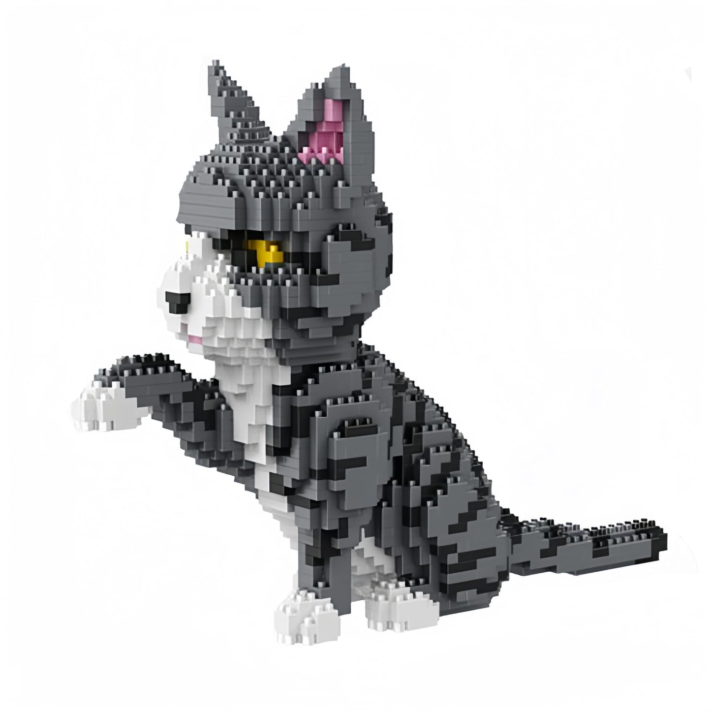 Friendly Tabby Cat Model Micro Mini Building Block Toy Sets: an Endearing Decor Recalling The Sweetness of Cats