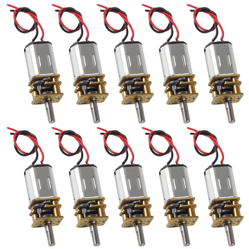 XIITIA 10pcs DC 3V-6V Mini N20 Gear Motor Slow Speed Full Metal Gearbox Without Terminal for Smart Car DIY RC Toys