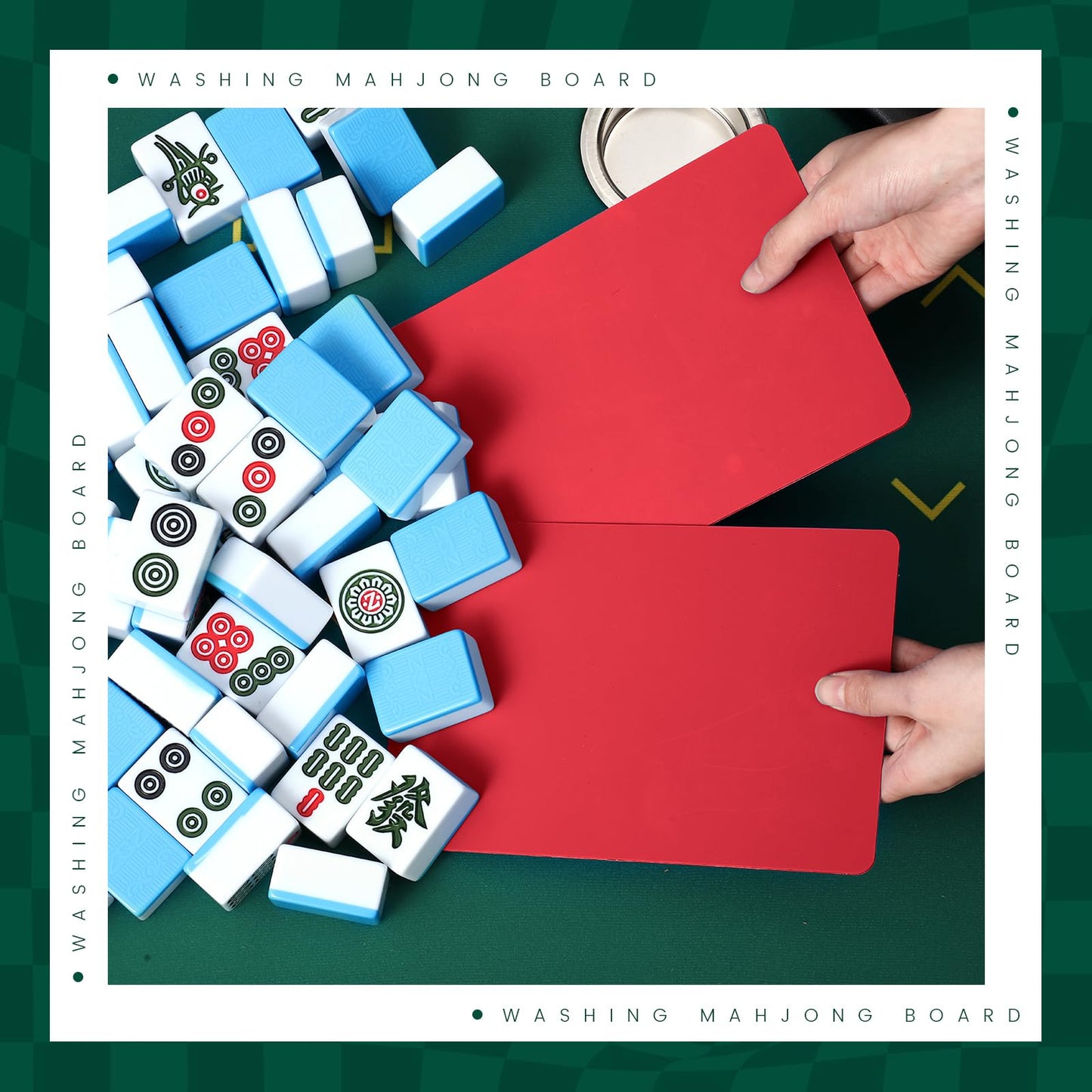 Seenelling 4 Pcs Mahjong Tile Mixer Shuffler for Mixing and Shuffling Tiles Plastic Game Accessories Gifts for Mahjong Lovers Pl