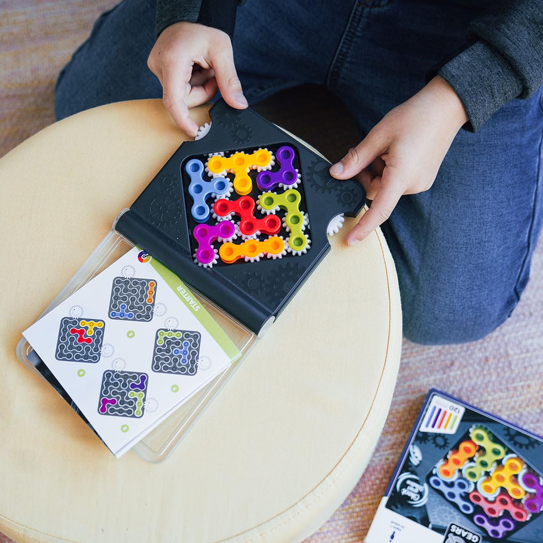 SmartGames IQ Gears Travel-Friendly Dynamic Logic Game Featuring 120 Challenges for Ages 7 - mature-themed