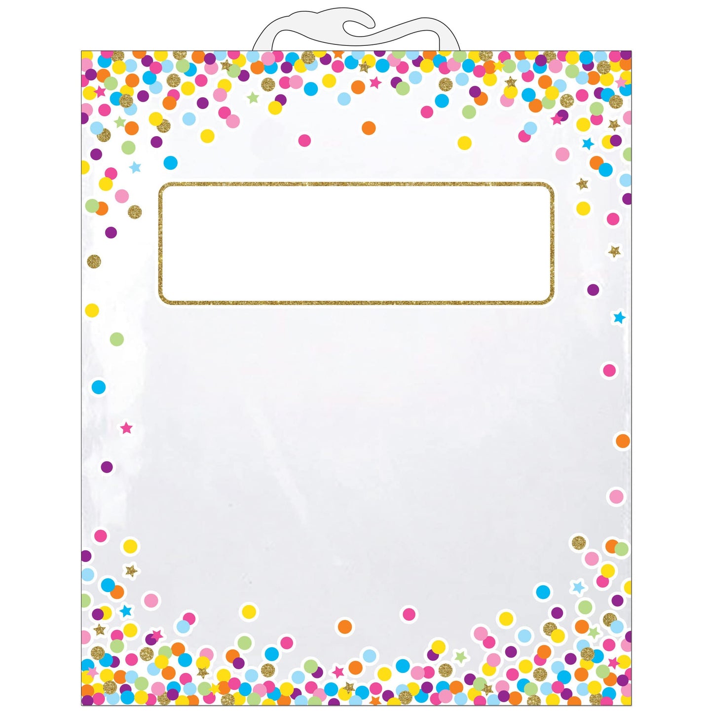 Ashley Productions Hanging Confetti Pattern Storage/Book Bag, 10.5 x 12.5, 6 Per Pack, 2 Packs